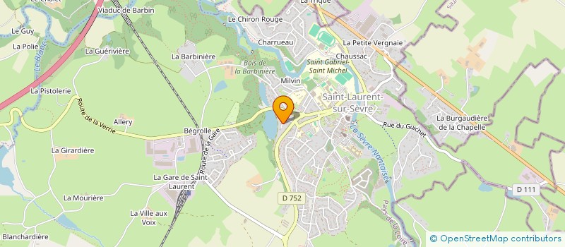 localisation de l'entreprise ACTION SOCIALE CITOYENNE EDUCATIVE DES BORDS DE SEVRE  SAINT-LAURENT-SUR-SEVRE