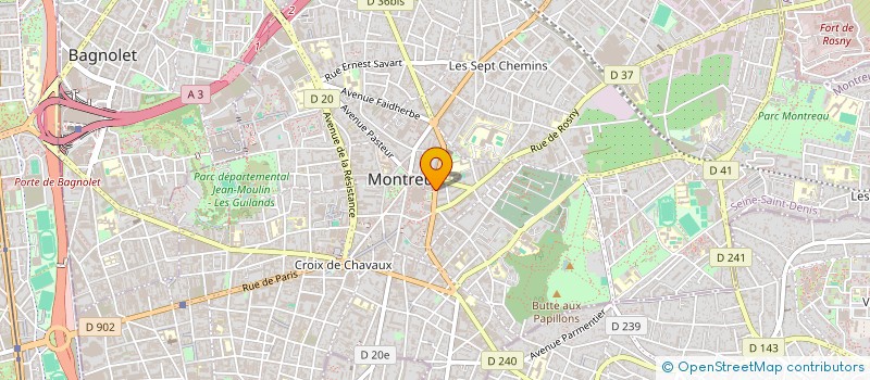 localisation de l'entreprise ACTION SOCIALE FINANCES VACANCES  MONTREUIL