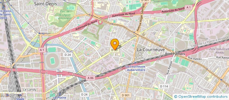 localisation de l'entreprise ACTIONS ET INITIATIVES SOLIDAIRES SOCIO ECONOMIQUES à LA COURNEUVE