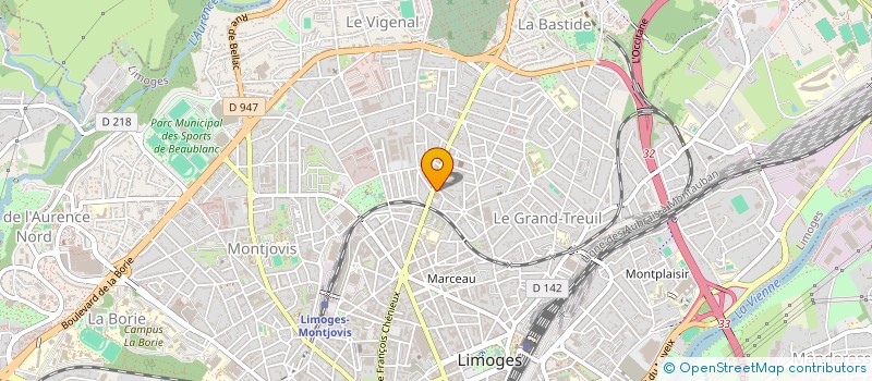 localisation de l'entreprise ACTIONS ET INTERV AU DOM EN HAUTE VIENNE à LIMOGES