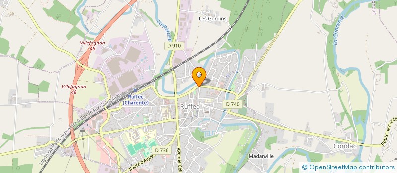 localisation de l'entreprise ACTIONS GROUPEES INFORMAT ET RECH EMPLOI à RUFFEC