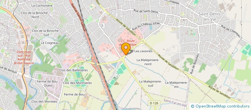 localisation de l'entreprise ACTIONS SERVICES ENTRETIEN ET NETTOYAGE à SAINT-JEAN-LE-BLANC