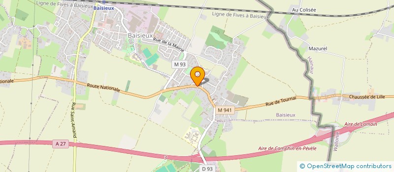 localisation de l'entreprise ACTU-PRO à BAISIEUX