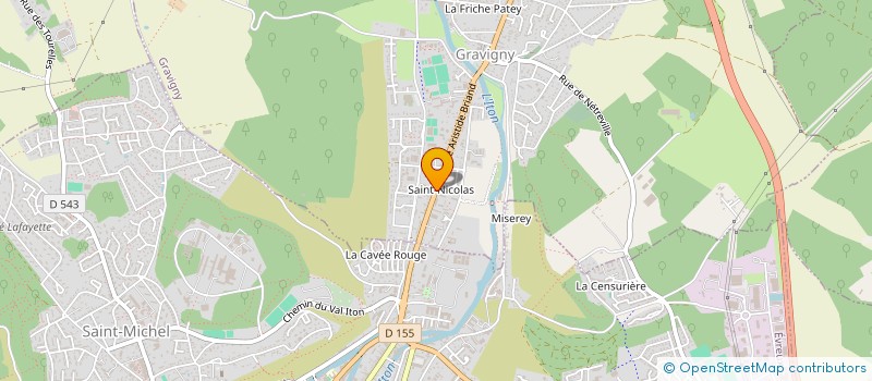 localisation de l'entreprise ACTUA FENETRE SN à GRAVIGNY
