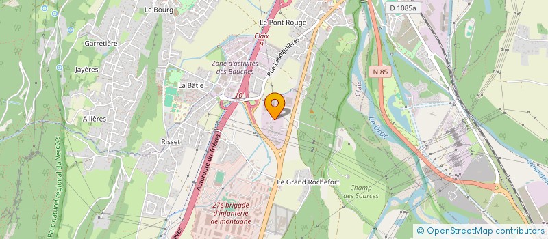 localisation de l'entreprise ACTUA PISCINES à VARCES-ALLIERES-ET-RISSET