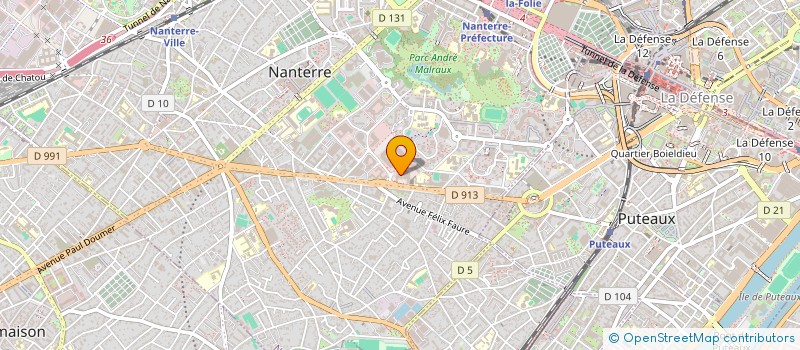 localisation de l'entreprise ACTUDATA à NANTERRE