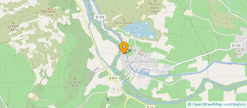 localisation de l'entreprise ACTUEL EBENISTERIE REALISATIONS à ARGENS-MINERVOIS