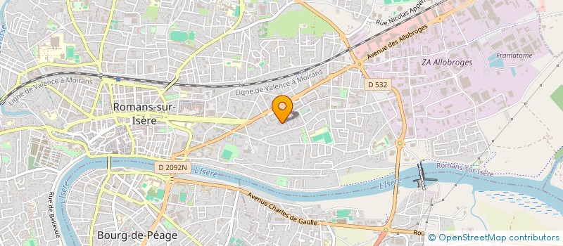 localisation de l'entreprise AD BATIMENTS à ROMANS-SUR-ISERE
