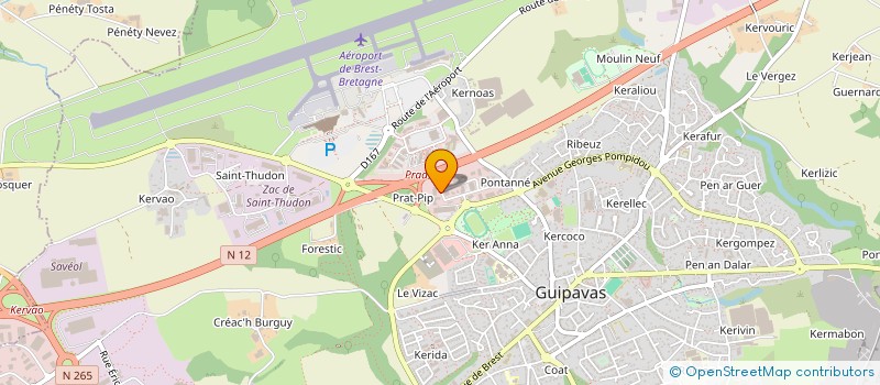 localisation de l'entreprise AD QUIMPER à GUIPAVAS