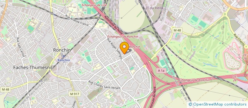 localisation de l'entreprise AD TOITURES à RONCHIN