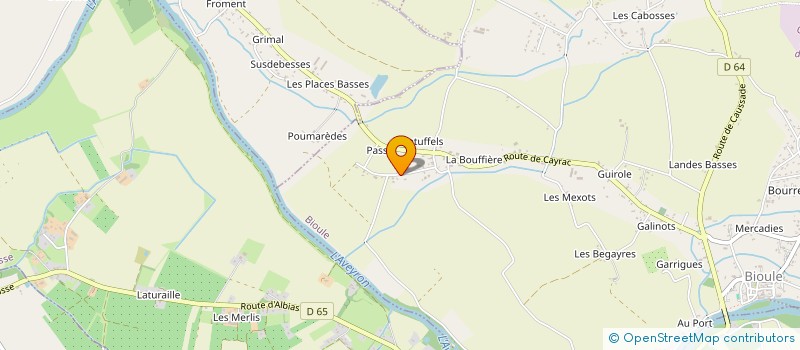 localisation de l'entreprise ADAE TERRASSES ET VALLEE DE L'AVEYRON ET DU QUERCY VERT  BIOULE