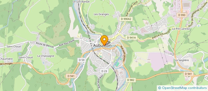 localisation de l'entreprise ADALEBE à AUBUSSON