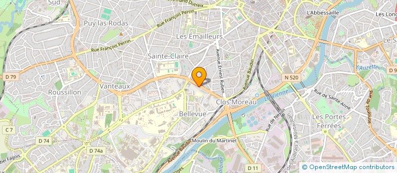 localisation de l'entreprise ADAM à LIMOGES