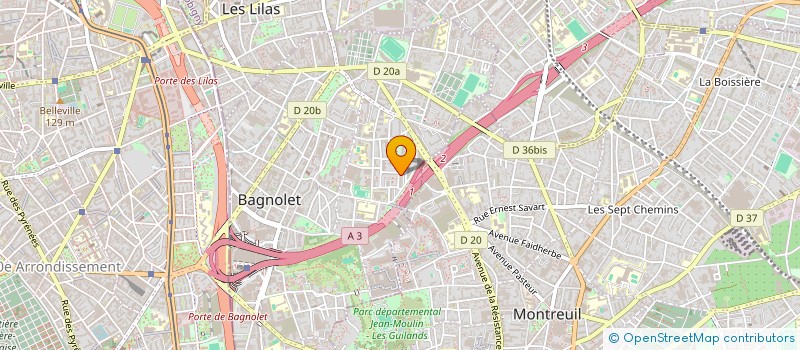 localisation de l'entreprise ADAM TRANSPORT à BAGNOLET