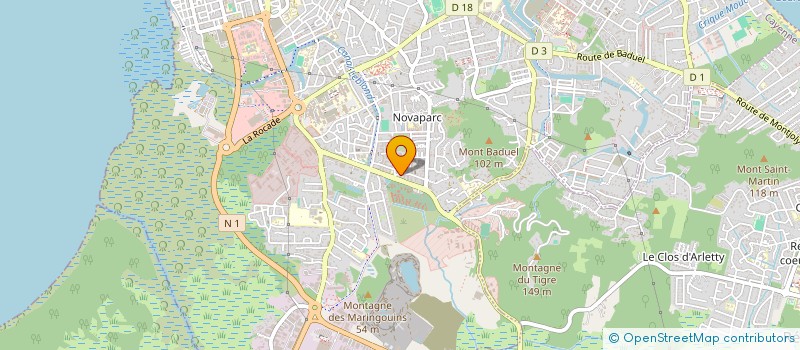 localisation de l'entreprise ADC ESTHETIQUE&COSMETIQUE à CAYENNE