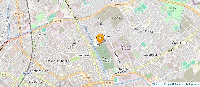 localisation de l'entreprise ADEM BATIMENT à ROUBAIX