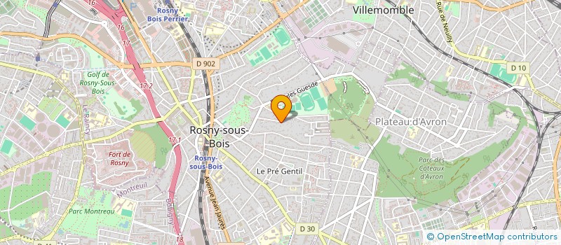 localisation de l'entreprise ADENZO à ROSNY-SOUS-BOIS