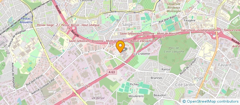 localisation de l'entreprise ADERA à PESSAC