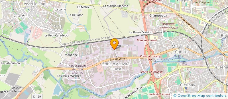 localisation de l'entreprise ADEVA - TRAVAIL TEMPORAIRE à RENNES
