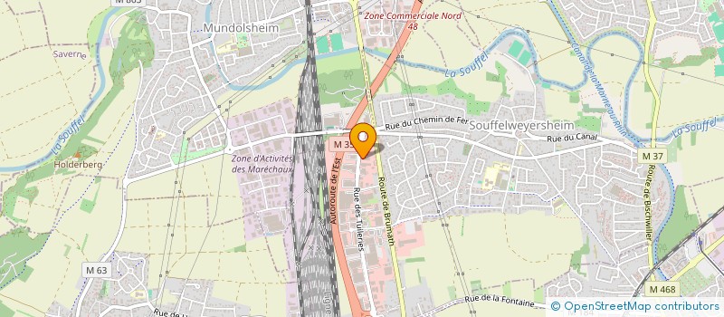 localisation de l'entreprise ADEW à SOUFFELWEYERSHEIM