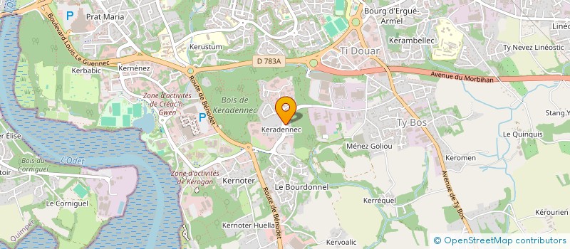 localisation de l'entreprise ADEX à QUIMPER