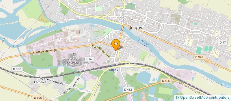 localisation de l'entreprise ADG à JOIGNY
