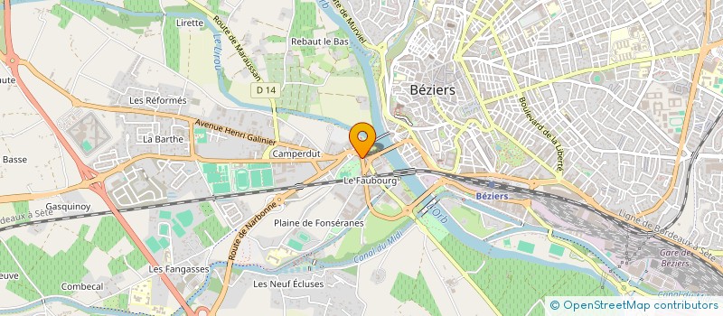 localisation de l'entreprise ADH AUTO à BEZIERS