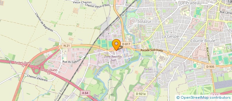 localisation de l'entreprise ADHETEC à TARBES
