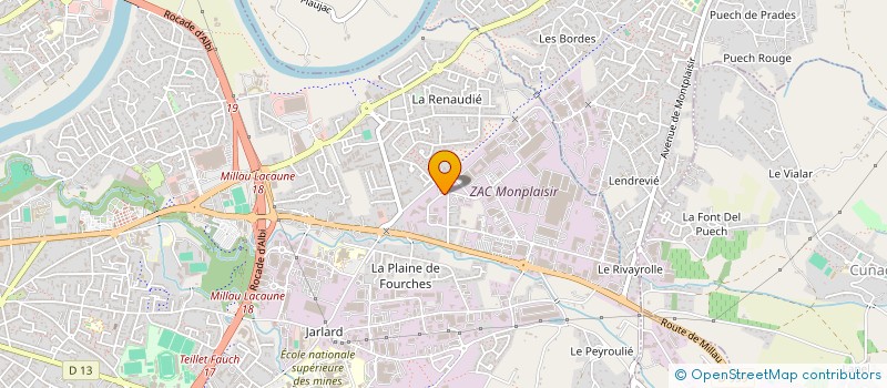 localisation de l'entreprise ADII  ALBI