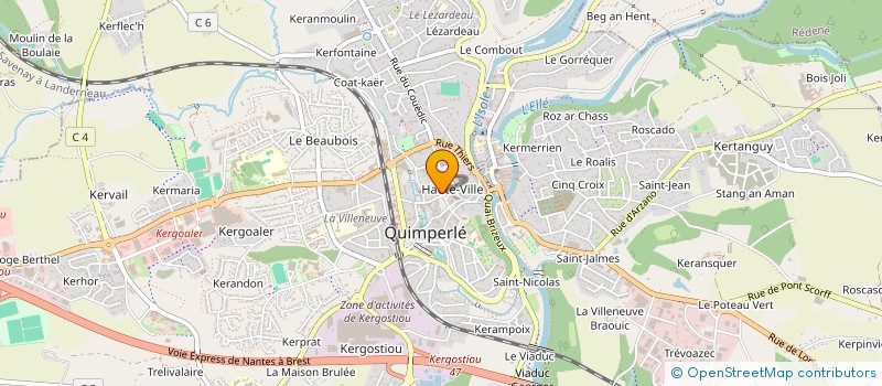 localisation de l'entreprise ADILA  QUIMPERLE