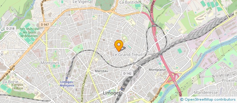 localisation de l'entreprise ADISS 87 (ARTISTES D'IDEES SUCREES SALEES) à LIMOGES