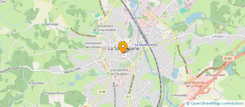 localisation de l'entreprise ADMINISTRATION GESTION CENTRE NAUDON à LA SOUTERRAINE