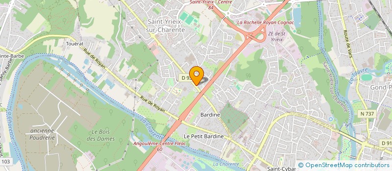 localisation de l'entreprise ADMR ABRI à SAINT-YRIEIX-SUR-CHARENTE