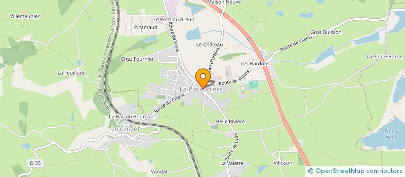 localisation de l'entreprise ADMR LA PACAUDIERE à LA PACAUDIERE