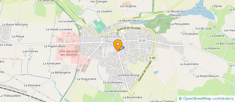 localisation de l'entreprise ADMR LES COLIBRIS à ARGENTRE-DU-PLESSIS