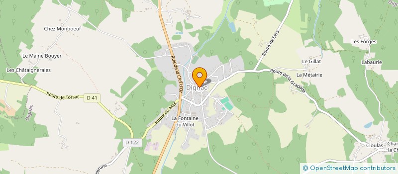 localisation de l'entreprise ADMR VILLEBOIS ET 3 FORETS à DIGNAC