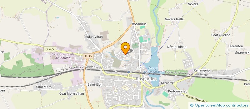 localisation de l'entreprise ADN.BZH - AIDE AU DEVELOPPEMENT NUMERIQUE  ROSPORDEN