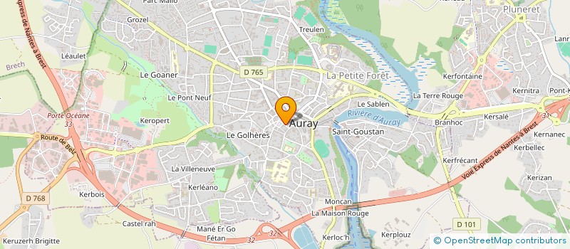 localisation de l'entreprise ADN SANTE AURAY à AURAY
