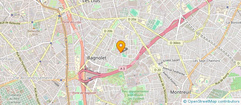 localisation de l'entreprise ADN TRANSPORT à BAGNOLET