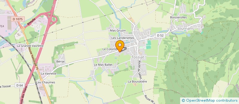localisation de l'entreprise ADP PLOMBERIE à TOSSIAT