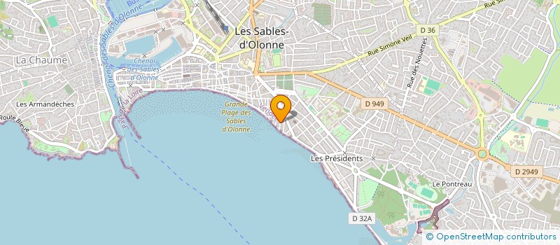 localisation de l'entreprise ADRE SURFWEAR à LES SABLES D'OLONNE