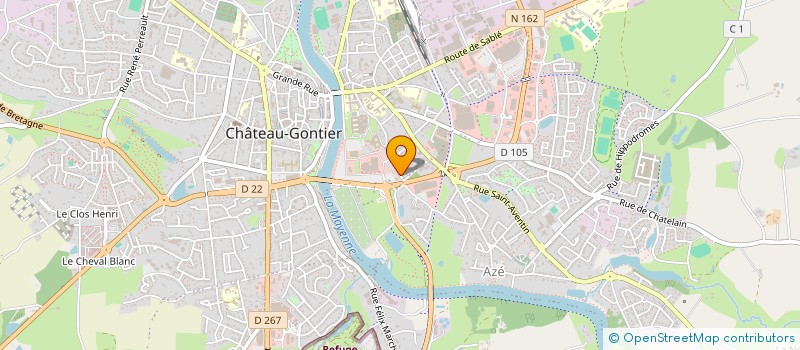 localisation de l'entreprise ADX FORMATION à CHATEAU-GONTIER-SUR-MAYENNE