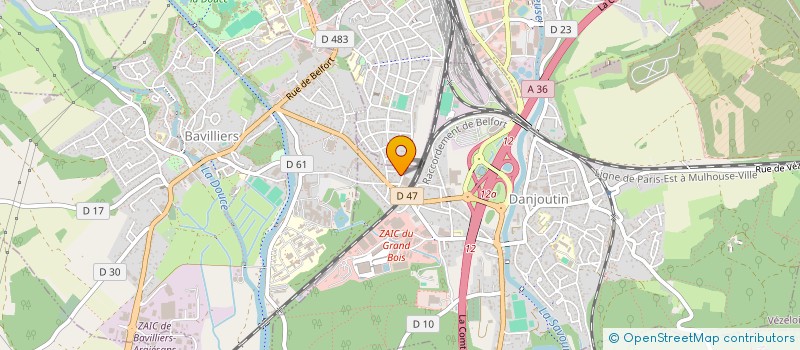 localisation de l'entreprise AE2I SAS à DANJOUTIN