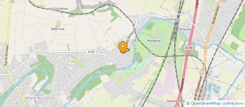 localisation de l'entreprise AEGINA LOCATIONS à MIGNE-AUXANCES