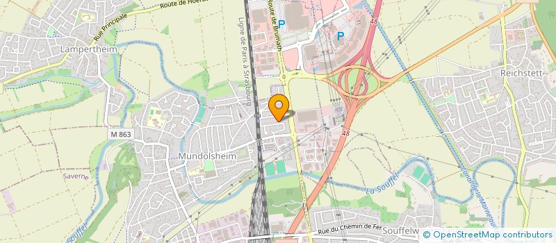 localisation de l'entreprise AEK CALIBRAGE & SERVICES à MUNDOLSHEIM