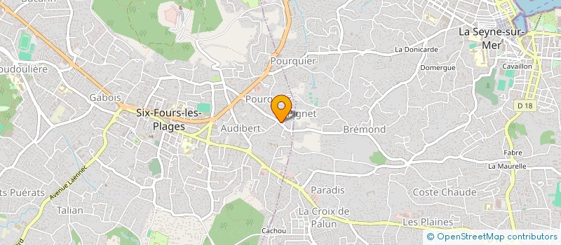 localisation de l'entreprise AEM 83 à SIX-FOURS-LES-PLAGES