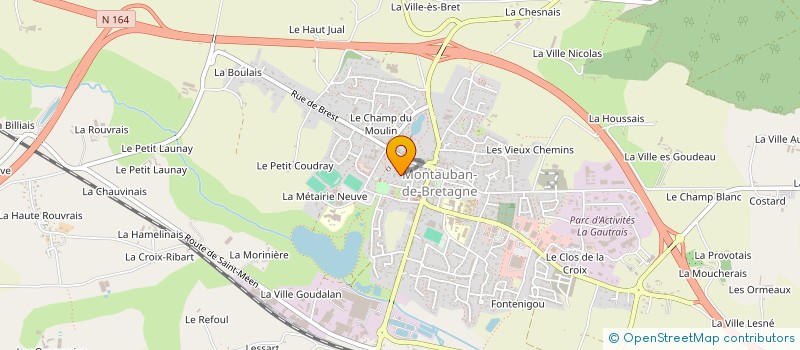 localisation de l'entreprise AEP LA MONTALBANAISE à MONTAUBAN-DE-BRETAGNE