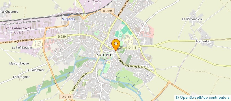 localisation de l'entreprise AER ARTISANS ENERGETIQUES REUNIS  SURGERES