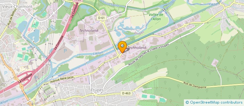 localisation de l'entreprise AERILIA ENVIRONNEMENT  ETUPES