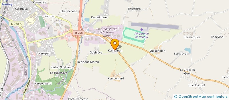 localisation de l'entreprise AERO BRETAGNE CENTRE ULM & DRONE  NOYAL-PONTIVY